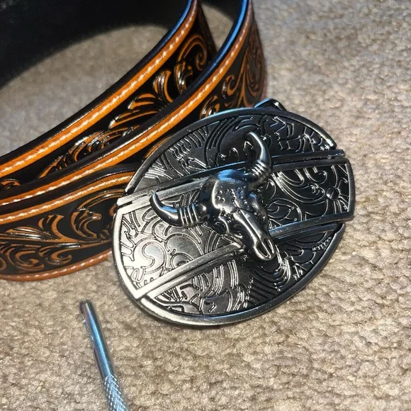 TOPACC hidden knife belt buckle with belt